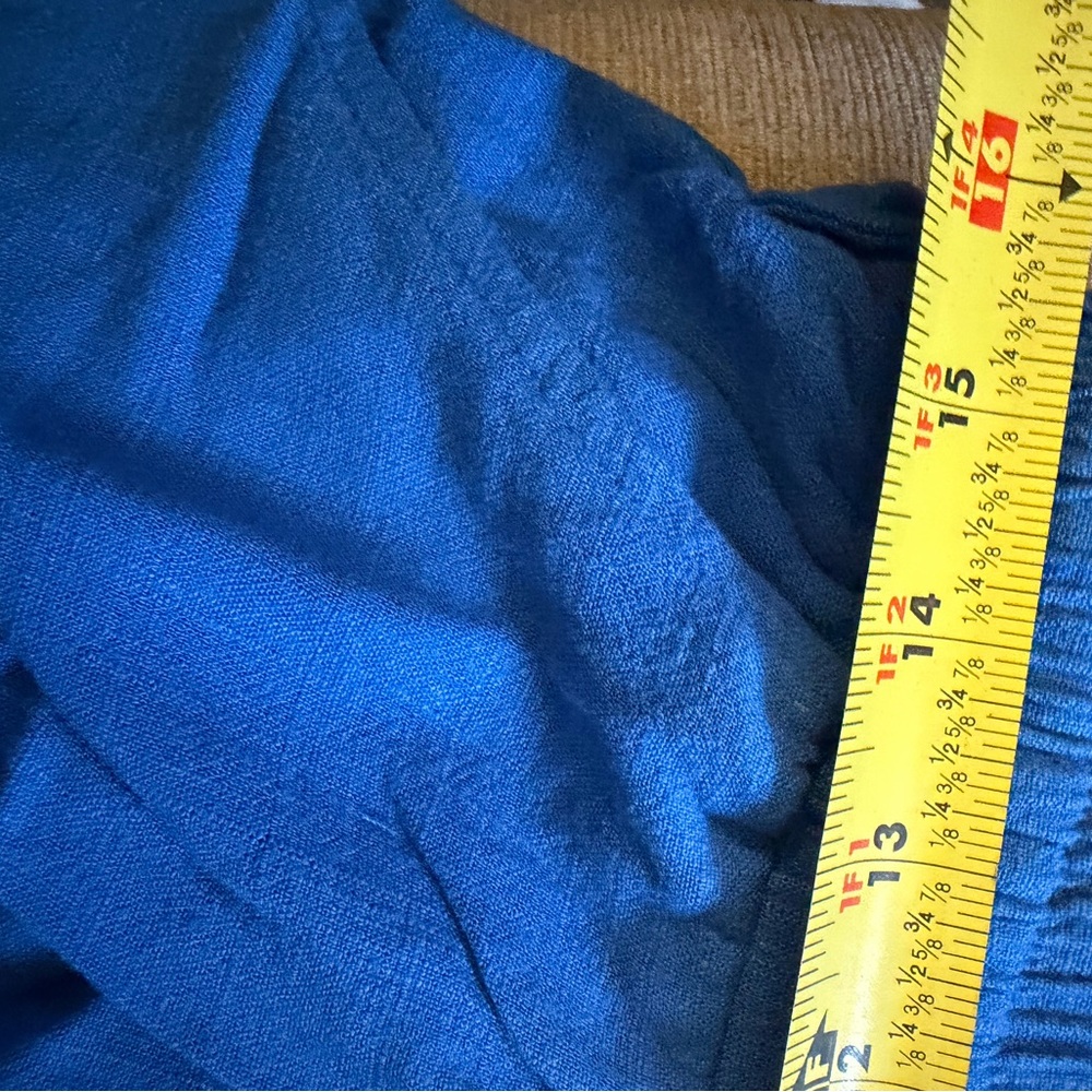 Umgee Cobalt Blue Double-Layer Frayed Hem Drawstring Shorts - Picture 4 of 5